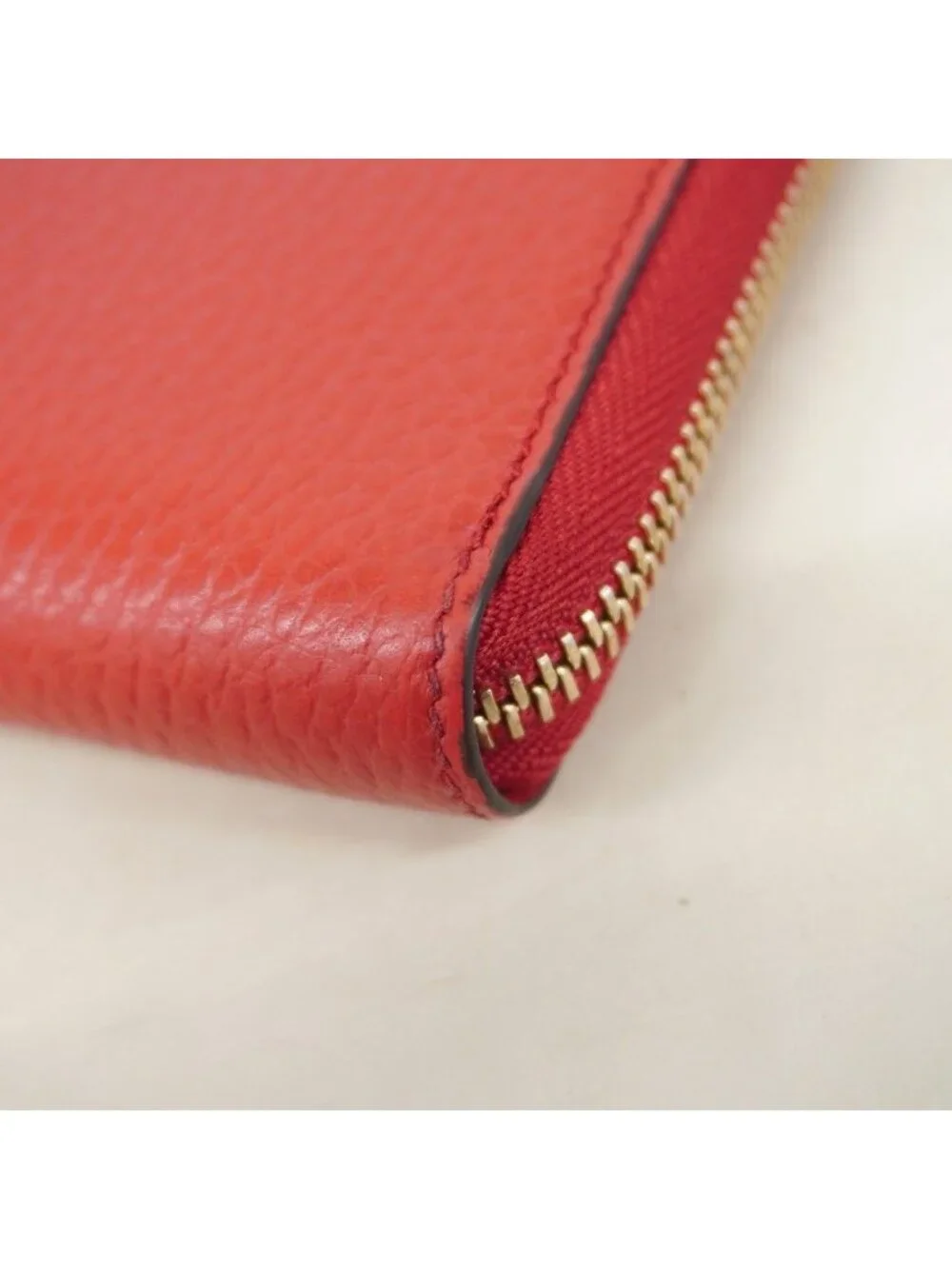 ★SOLD★ Gucci Wallet Interlocking Leather Red Gold - Picture 6 of 8